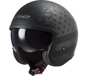 LS2 OF599 Spitfire II Black Flag Casco Jet - Negro Gris Plata (XS)