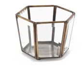 Vaso portavelas bisel hexagonal