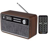 Sunstech RPBT500 Portátil Digital Negro, Madera