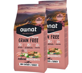 Pack 2 x 3 Kg Pienso para Perros Ownat Prime Grain Free Mini con Pollo y Pavo