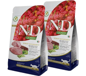 Pack 2 x 5 Kg Pienso Farmina ND Cat Quinoa Grain free Weight management con cordero para gatos
