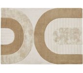 Maisons du Monde Alfombra con patrón de arcos, tufted y cincelada, beige, blanca y marrón 160x230