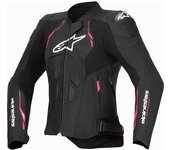 Alpinestars Stella Dusk Chaqueta de cuero para moto para mujer - Negro Rosa (52)