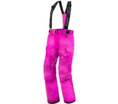 FXR Kicker Pantalones baberos para motos de nieve juveniles - Negro Rosa (XL 36)