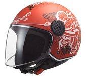 LS2 OF558 Sphere Lux Skater Casco Jet - Rojo (XS)