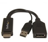 ADAPTADOR STARTECH HDMI MACHO / DISPLAYPORT HEMBRA + ALIMENTACION USB