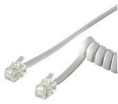 Goobay Cable Telefónico en Espiral de 4 Hilos RJ10 2m Blanco
