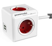 Allocacoc Powercube Extended USB 4 Tomas + 2 USB 1.5 m Rojo