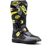 Sidi Flame Botas de Motocross para Niños - Negro Gris Amarillo (36)