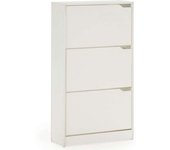 HOMN Mueble zapatero 3 puertas color blanco, para 18 pares