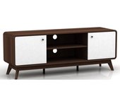 Loft24 Mueble de tv con 2 puertas en efecto de nogal blanco
