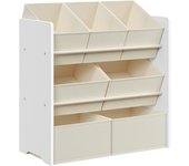 SONGMICS Estantería infantil con 7 cajas de color blanco nube