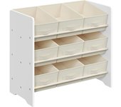 SONGMICS Estantería infantil con 9 cajas de color blanco nube