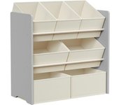 SONGMICS Estantería infantil con 7 cajas de color gris paloma