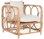 Fijalo Sillon con cojines ratan algodón natural 72x72x76 cm