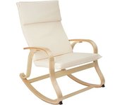 Tectake Mecedora roca de madera de abedul 150kg madera beige
