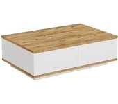 Dmora Mesa de café efecto madera roble, blanco 90x60 h29 cm