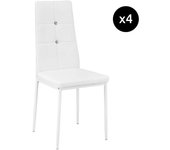 Tectake Sillas de comedor julien 4 unidades poli piel blanco