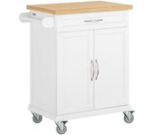 SoBuy Carrito de cocina con 2 puertas y 1 cajón mdf blanco