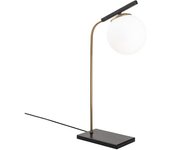 Wonderlamp Lámpara de mesa negro y dorado con tulipa de cristal