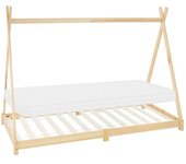 ML-Design Cama infantil tipi + colchón y somier en madera maciza