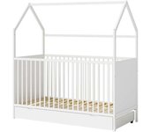 Mobili Rebecca Cama para niños 140x70 cm de madera blanca con cajón