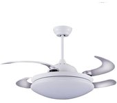 Wonderlamp Ventilador de techo blanco con luz y aspas plegables