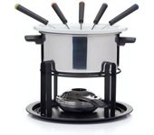 KitchenCraft Juego de fondue en acero inoxidable plateado y negro.