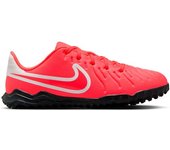 Nike - Bota de fútbol Tiempo Legend 10 Club Turf Niño, Unisex, Hot Lava-White, 2,5Y
