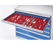 eurokraft pro Juego de cubetas de plástico, para cajones de 50 mm de altura, para anchura x profundidad de armario de 1300 x 750 mm
