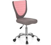 HJH Silla para niños JUNIOR CONFORT, ergonómica, base metálica, color gris y rosa