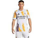 Adidas - Camiseta Real Madrid Pre-Match 2024-2025, Unisex, White-Crew Orange-Charcoal-Glow Blue, L
