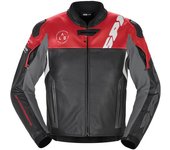 Spidi DP Progressive Chaqueta de cuero para moto - Negro Rojo (48)