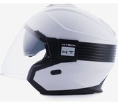 Blauer Hacker BTR Casco de jet - Negro Blanco (M)