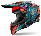 Airoh Wraaap Cyber Casco de motocross - Azul Naranja (XL)