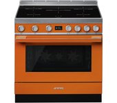 Smeg Portofino CPF9IPOR Cocina de Inducción 5 Zonas + Horno Pirolítico Naranja