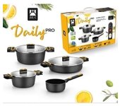 Cacerola BRA Daily Pro Pack 4 Unidades ×16cm/×20cm/×24cm/×28cm Apta Inducción Ligera