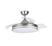 Orbegozo CP 121105 Ventilador de Techo con Aspas Retráctiles y Luz 35W Blanco/Níquel