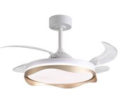Ventilador de techo Bel Air Olas 4 aspas retráctiles, motor DC, LED 72W, control remoto