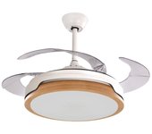 Sulion Yang Ventilador de Techo Motor DC con Luz LED y Mando 35W 107cm Blanco/Madera