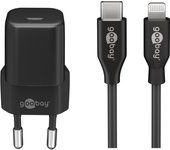 Goobay 64574 cargador de dispositivo móvil Smartphone Negro Corriente alterna Carga rápida Interior