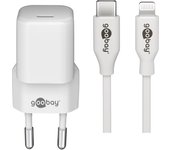 Goobay 61084 cargador de dispositivo móvil Teléfono móvil, Tableta Blanco Corriente alterna Carga rápida Interior