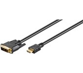 Goobay 51881 adaptador de cable de vídeo 1,5 m HDMI DVI-D Negro