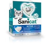 6 L Sanicat Clumping White Arena Blanca Aglomerante sin perfume para gatos