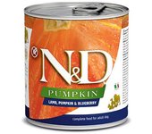 6x285Grs Pack latas Farmina ND Dog Pumpkin comida húmeda para perros de cordero