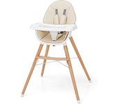 COSTWAY Tronas de bebé 2 en 1, Silla Alta para Bebés con Bandeja para Lavaplatos, Trona de Madera para Bebés, Silla de Bebe para Comer con Cojín de