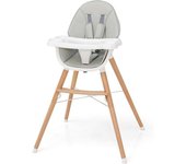 COSTWAY Tronas de bebé 2 en 1, Silla Alta para Bebés con Bandeja para Lavaplatos, Trona de Madera para Bebés, Silla de Bebe para Comer con Cojín de