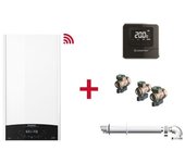 Ariston Genus One+ WiFi 35 Clase A + Termostato Cube Black + Kit 3 Grifos + Kit Salida de Humos