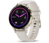 Garmin Venu 3S Reloj Smartwatch 41mm Bisel Acero Inoxidable Gris Gold con Correa de Silicona Beige