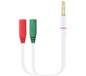 PcCom Essential Cable Adaptador Audio Jack 3.5 mm Macho 4 Pin To 2x Audio Jack 3.5 mm Hembra 3 Pines